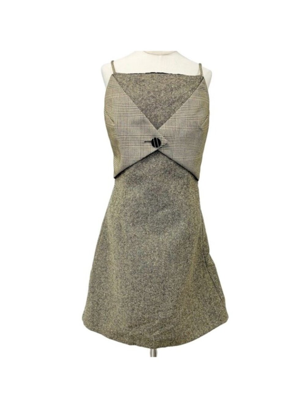 Louis Vuitton Dress Brown Silver Tweed Monogram